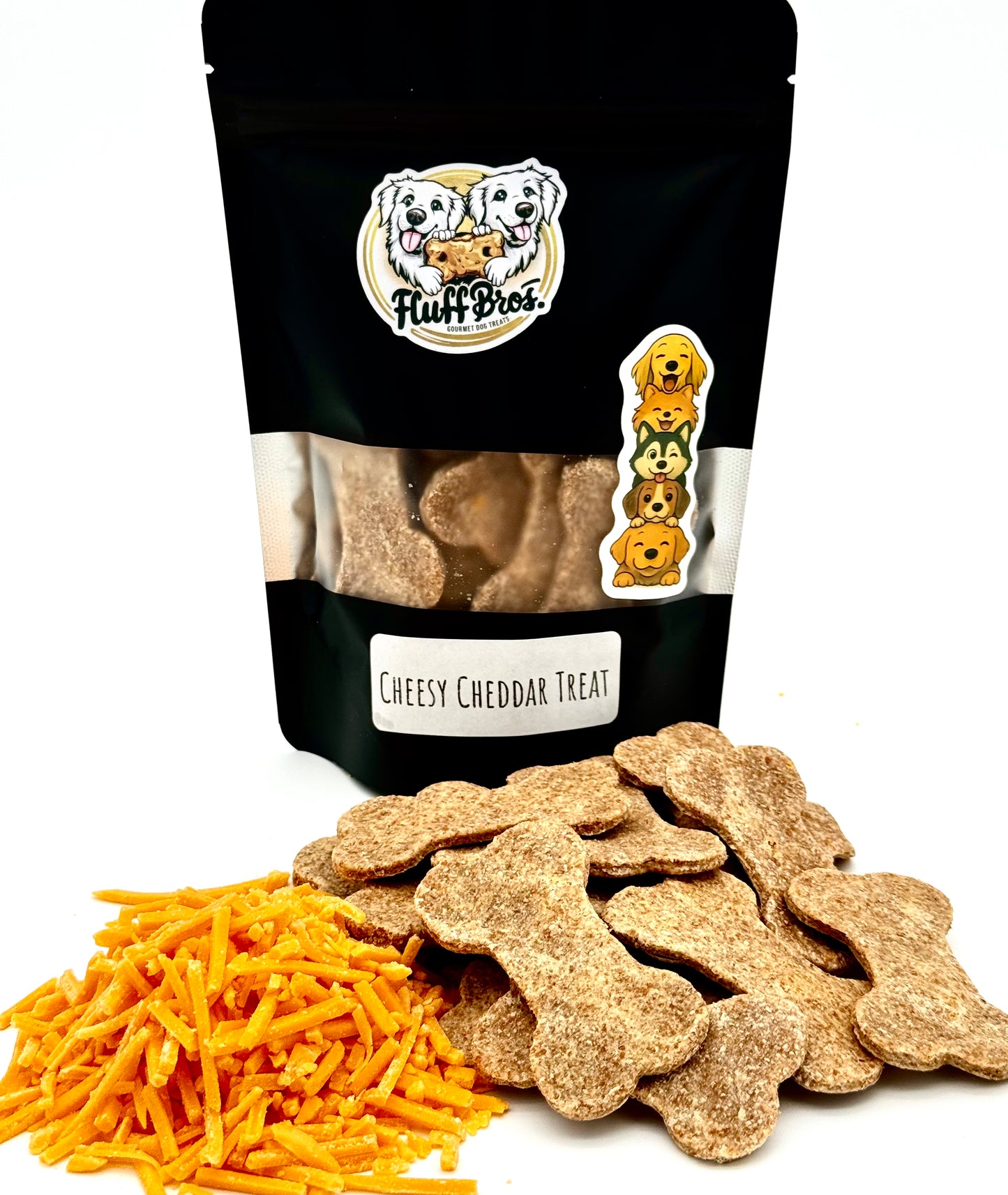 Fluff Bros Cheddar Crunch – Natural Cheese Dog Treats