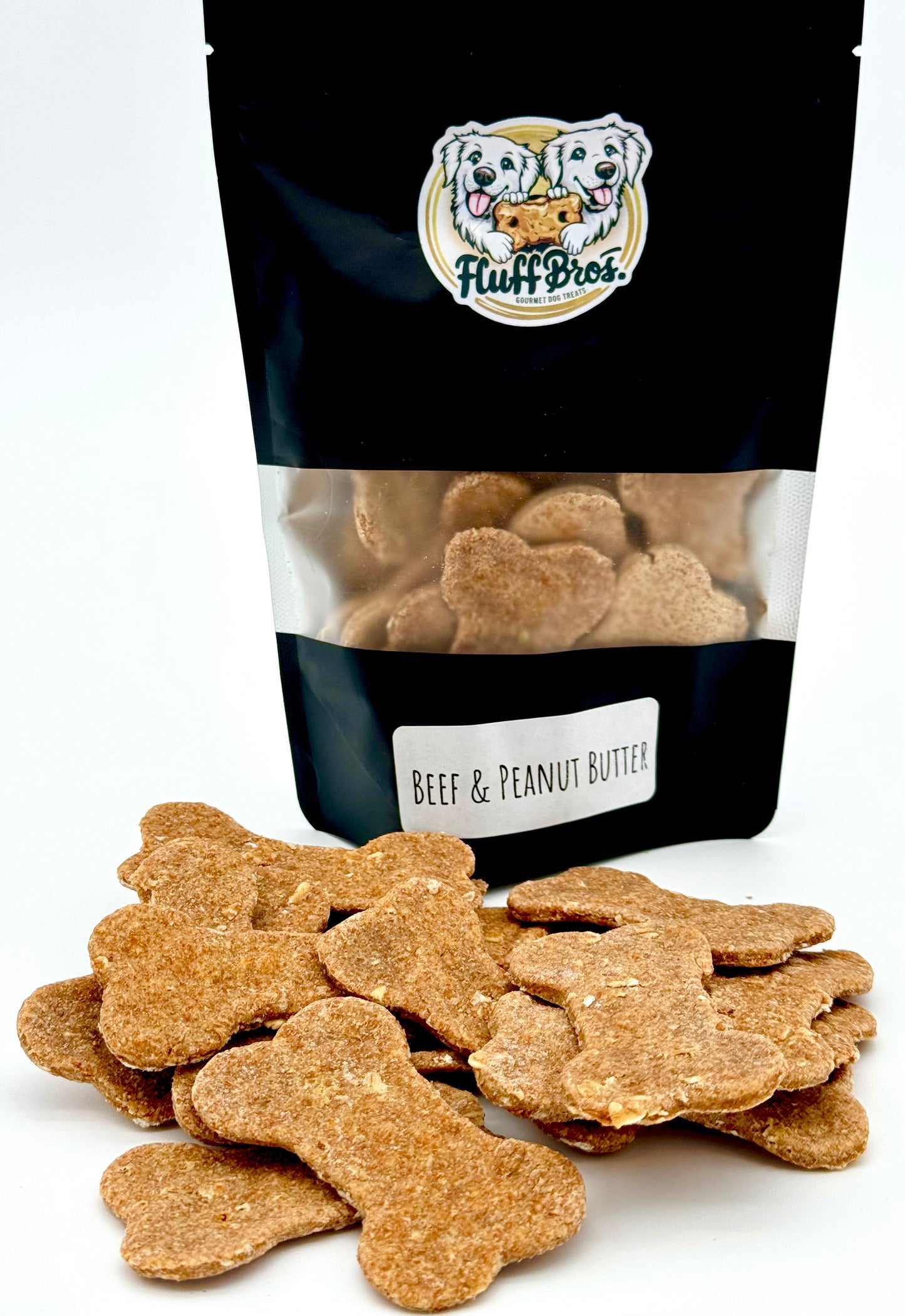 Fluff Bros Beef & Peanut Butter Crunch – Natural Canine Cookies