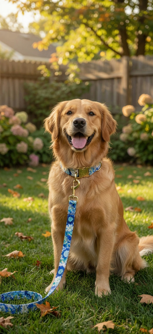 Fluff Bros Boutique Floral Collar & Leash Set