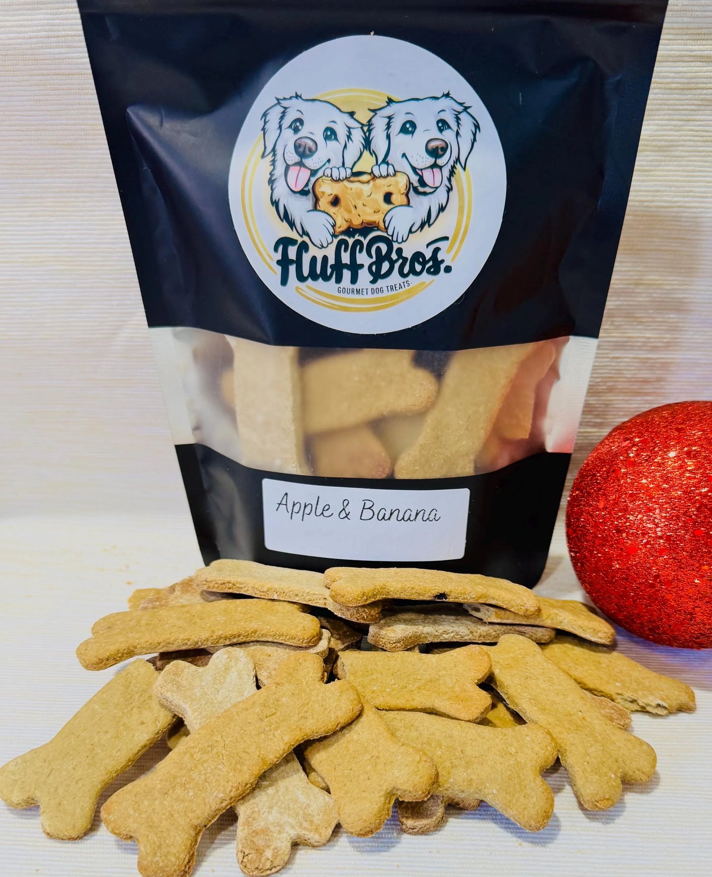 All Natural Homemade Banana Apple Recipe Dog Treats.