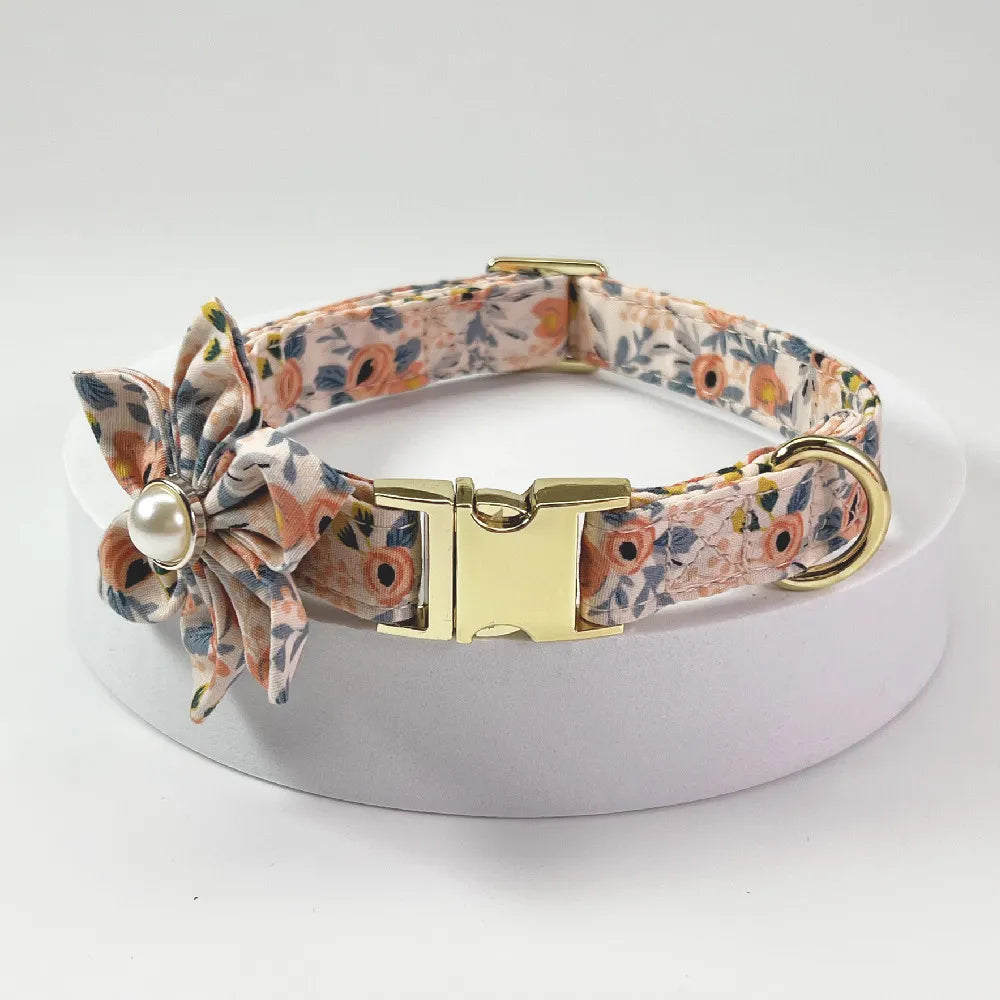 Fluff Bros Boutique Floral Collar & Leash Set