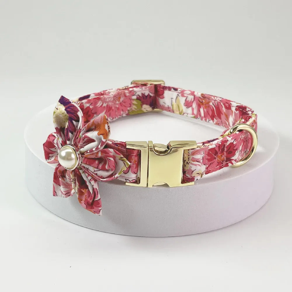 Fluff Bros Boutique Floral Collar & Leash Set